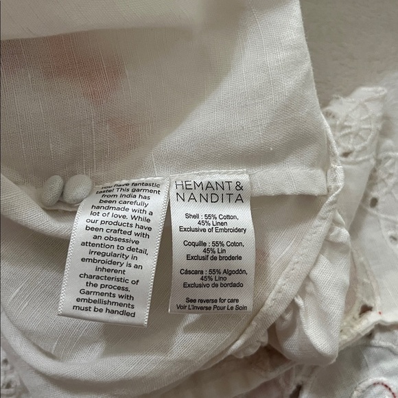 HEMANT & NANDITA White Floral Long Sleeve Dress - Picture 14 of 16